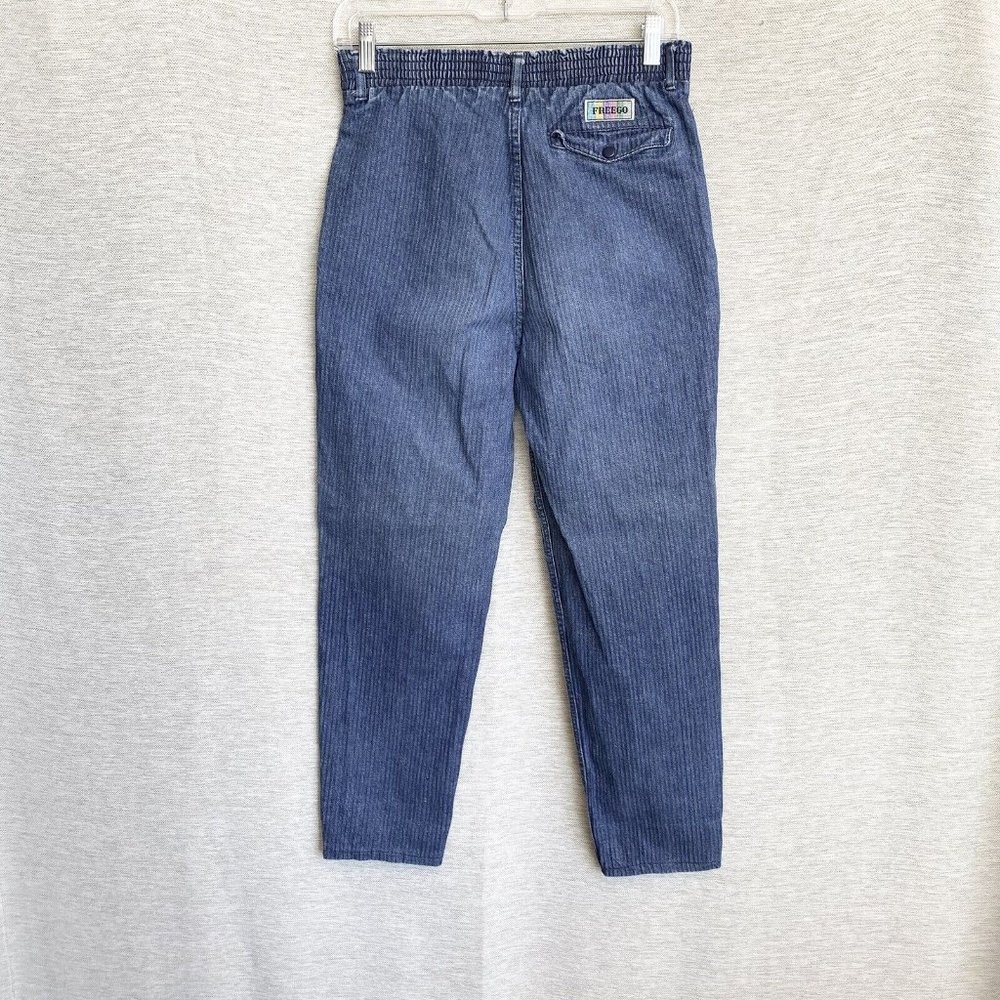 Vintage FREEGO High Waist Taper Leg Herringbone Mom Jeans Sze M Waist 27"  Short